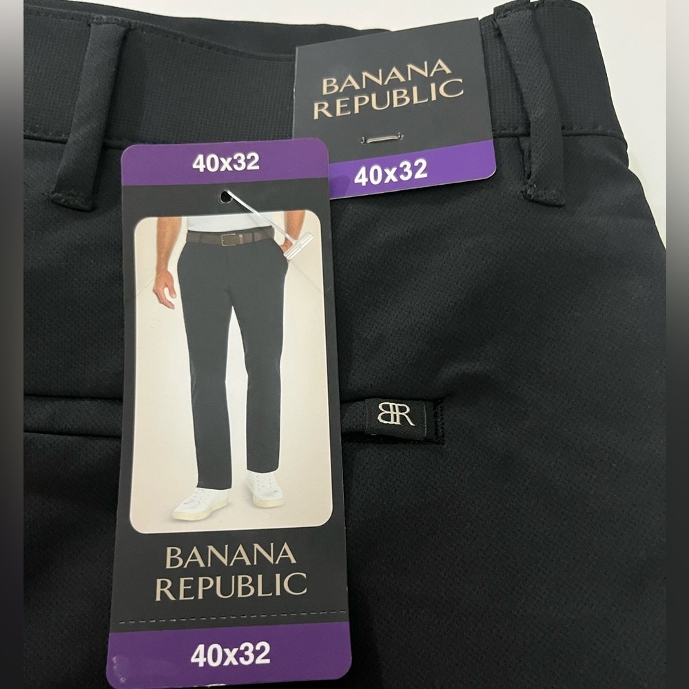 Banana Republic Classic Black Dress Pant, Travellers Mens Size 40x32